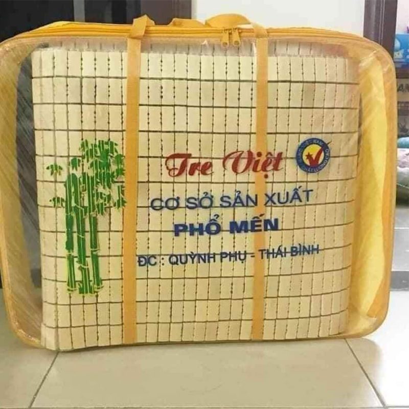 Chiếu Tre Việt Phổ Mến vàng trơn